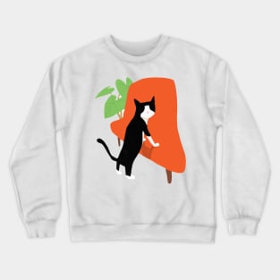 black cat stay in sofa Crewneck Sweatshirt